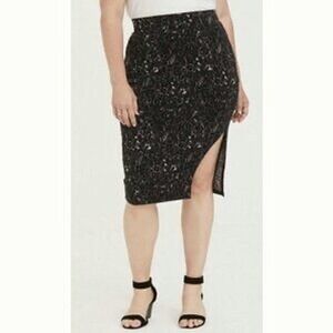 Torrid Grey Leopard Midi Skirt Pull On Size L/12